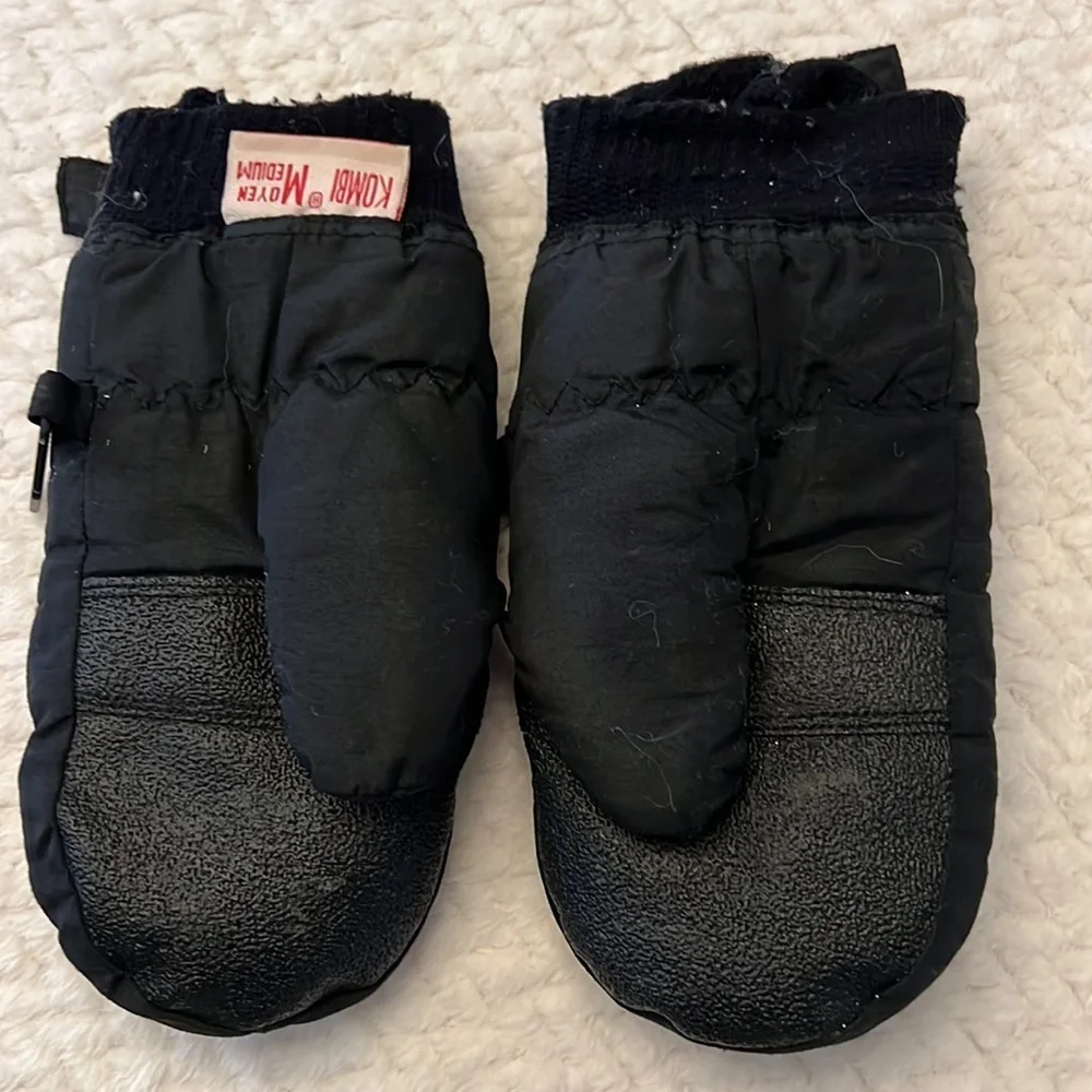 KOMBi Black Kids Waterproof Winter Gloves Size Medium